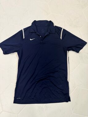 Nike Navy Polo with White Trim Mens Medim